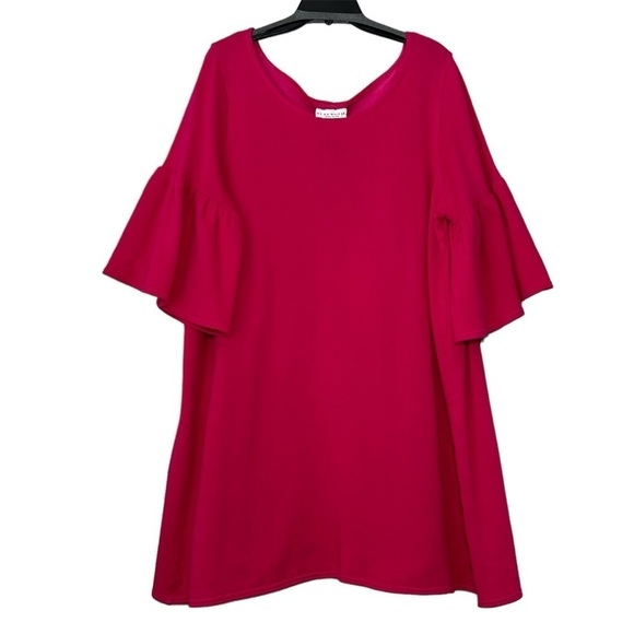 NWT bryn Walker Fuchsia Pink Bell Sleeve Riviera Straight Long Tunic Dress M - Picture 4 of 12